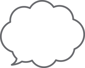 使いやすい雲の形のふきだし。線の色はグレー