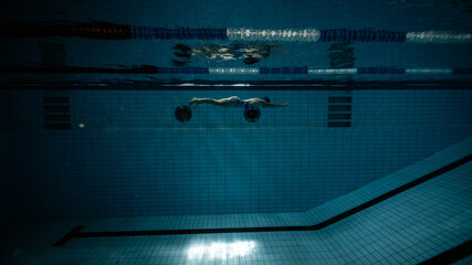 Underwater Swimming Action in Professional Training Environment