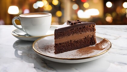 Delicious sachertorte and cappuccino defining viennese coffeehouse culture
