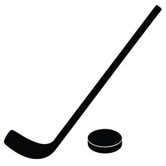 hockey stick and puck