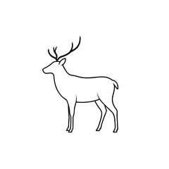 Obraz premium Elegant Reindeer Silhouette Illustration for Christmas and Winter Designs
