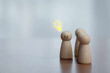 Two wooden figures with heart symbol. Concept of love, connection, relationship, empathy, care, and...