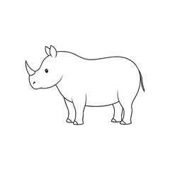 Fototapeta premium Powerful Rhino Rhinoceros Illustration for Wildlife and Conservation