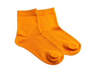 Bright yellow socks for cozy comfort.