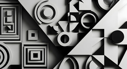 Monochrome Geometry An Elegant Still Life Arrangement With Precise Shapes