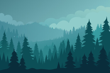 Fototapeta premium forest in the mountains