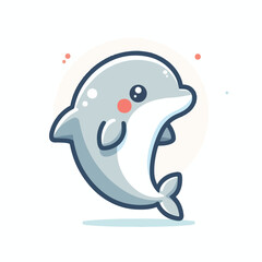 Obraz premium cute dolphin vector image