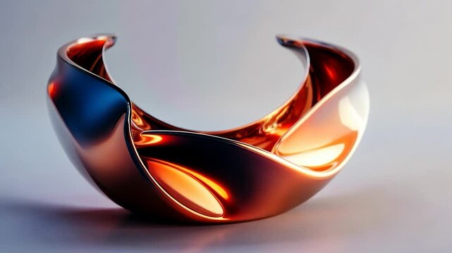 Abstract copper bowl, fluid form