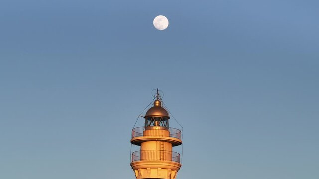 Faro de Favaritx al atardecer en Menorca, Islas Baleares