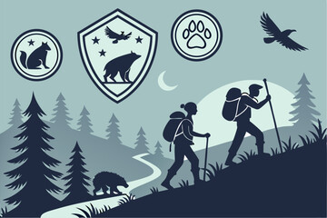 Into the Wild: Outdoor Silhouettes & Animal Badge Pack