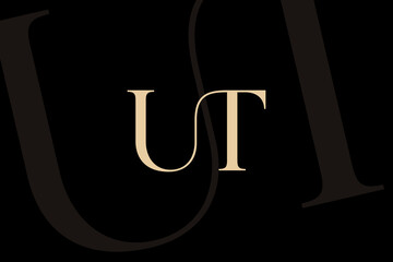 UT or TU letter logo icon design. Classic style luxury initials monogram.