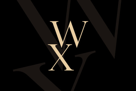 WX or XW letter logo icon design. Classic style luxury initials monogram.