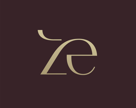 ZE letter logo icon design. Classic style luxury initials monogram.