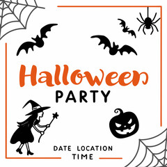 Halloween party flyer design & vector art svg 
