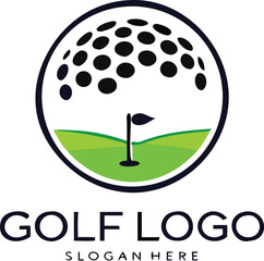 golf flag tournament logo template