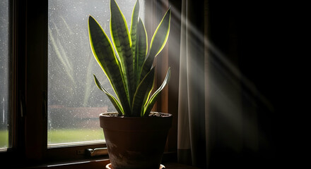 Indoor Sansevieria Plant In Sunlight By The Window Home Interior Design