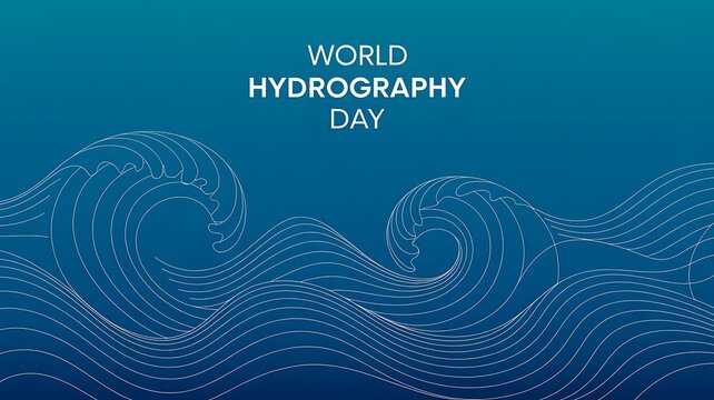World Hydrography Day, greeting with. World Hydrography Day Banner.  waves and save our waters text. hydrography day.