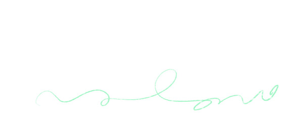 シンプルな黄緑色の手描き曲線のライン