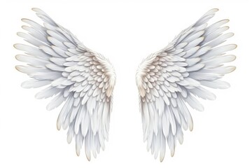 Obraz premium Angel wings white bird white background.