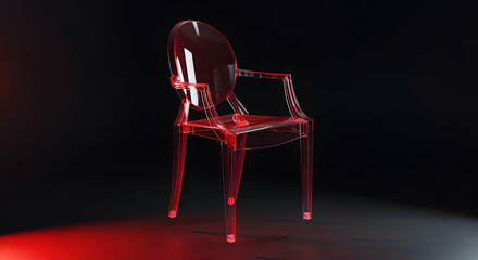 Elegant Transparent Chair Radiating In Modern Artistic Display Of Furniture