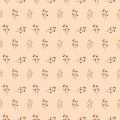 Cute Hand-Drawn Floral Seamless Vector Pattern – Summer Color Palette for Fabric, Stationery & Digital Projects.