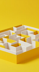 Solving the Yellow and White Maze Puzzle Challenge Concept