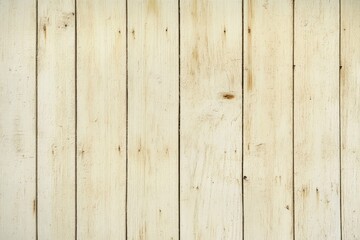 Obraz premium Close-up of pale yellow-beige wooden planks. Vertical slats, weathered, showing some nail holes and natural wood grain