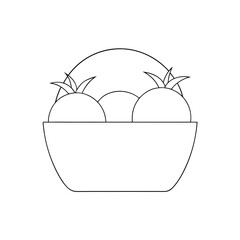 Tropical Fruit Basket on White Background Fresh Exotic Fruits