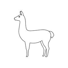 Naklejka premium Vicuña on White Background: South American Camelid Illustration