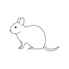 Obraz premium Viscacha Rat on White Background: South American Rodent Illustration