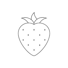 Fototapeta premium Wild Strawberry on White Background: Small Red Fruit Illustration