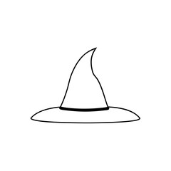 Fototapeta premium Witch Hat on White Background: Classic Halloween Costume Illustration