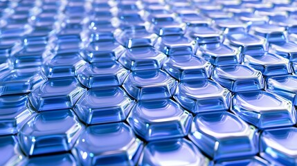 Obraz premium Abstract pattern of interlocking, hexagonal shapes in shades of blue.