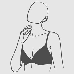 One Line Art Women, Woman beauty fashion concept
