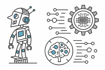 vector illustration of a robot