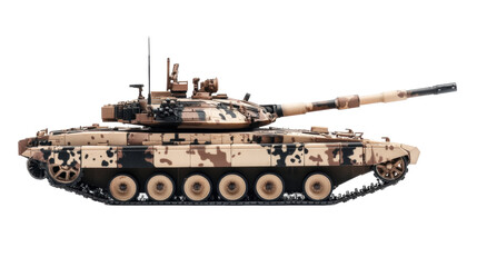 Isolated Desert Camouflage Tank