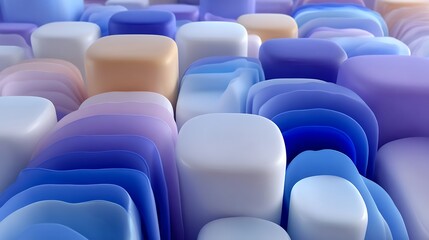 Fototapeta premium Abstract Pastel 3D Shapes.