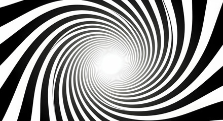 Hypnotic Swirl Illusion With Black And White Lines Creates A Captivating Effect
