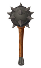 detailed vector illustration showing of fantasy and ancient weapons mace isolated on white background
