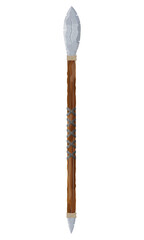 detailed vector illustration showing of fantasy and ancient weapons spear isolated on white background