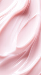 Fototapeta premium Smooth pink cream swirls create a visually appealing texture for culinary and cosmetic uses.