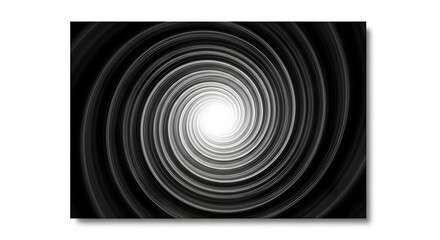 Abstract Black And White Swirl Optical Illusion, Hypnotic Circular Movement