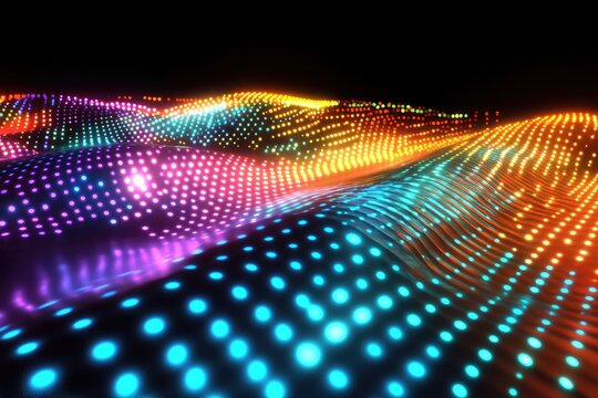 Colorful glowing wavy abstract background