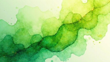 Obraz premium Lime, brown, periwinkle, zaffre, emerald watercolor blend Diagonal fractal shapes, soft flow , imagination, illustration, flowing