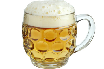 Isolated Glass Mug of Frothy Beer