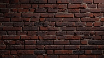 Obraz premium Red brick wall pattern with shadowed contrast. Neural network AI generated
