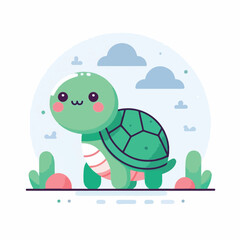 Obraz premium cute turtle image vector