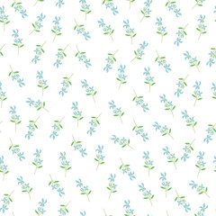 Blue flowers seamless pattern. small cute flower pattern