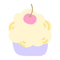 Adorable birthday cake and cupcake PNGs in pastel hues. Sweet dessert clipart for parties, treats, and celebration designs with a fun and tasty vibe.