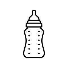 feeding bottle line icon, baby symbol, milk bottle icon eps10
